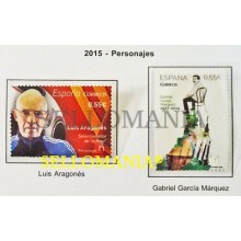 2015 LUIS ARAGONES Y GABRIEL GARCIA MARQUEZ EDIFIL 4962 / 63 ** MNH TC20487