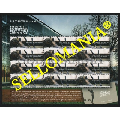 2019 MUSEO BELLAS ARTES BILBAO MUSEUM EDIFIL 5304 ** MNH PLIEGO PREMIUM SHEET 71    TC22565