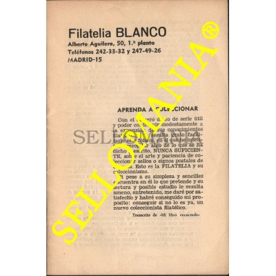 APRENDA A COLECCIONAR FOLLETO EXPLICATIVO DE FILATELIA BLANCO AÑO 1975  TC22775 