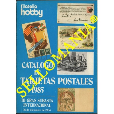 CATALOGO DE TARJETAS POSTALES SUBASTA INTERNACIONAL HOBBY 1985 POSTCARDS TC22784