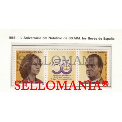 1988 ANNIVERSAIRE ANNIVERSARY KINGS OF SPAIN ROIS B4 2927 / 28 MNH ** TC22818 FR