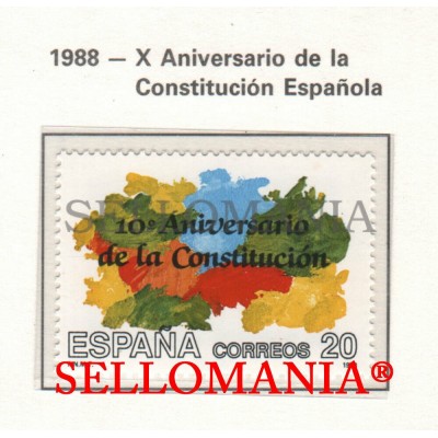 1988 ANNIVERSARY CONSTITUTION CONSTITUCION  2982  MNH ** TC22846 FR