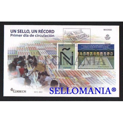 2015 RECORD GUINNESS UN SELLO UN RECORD EDIFIL 4973 SPD FDC FICHA DOMINO TC20564