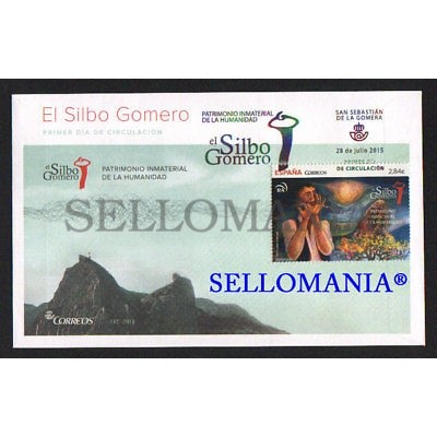 2015 PATRIMONIO INMATERIAL HUMANIDAD SILBO GOMERO EDIFIL 4987 SPD FDC    TC20565