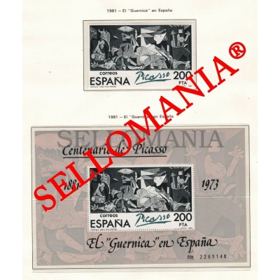 1981 PABLO PICASSO GUERNICA EDIFIL 2631 ** HB MNH SHEET + STAMP PAINTING TC23029