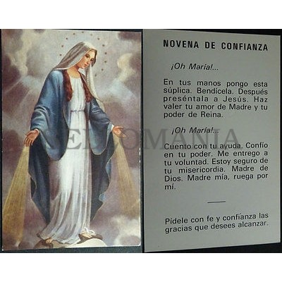 ANTIGUA ESTAMPA HOLY CARD VIRGEN MARIA NOVENA ANDACHTSBILD SANTINI        CC1632