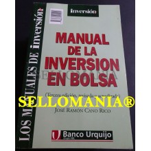 MANUAL DE LA INVERSION EN BOLSA JOSE RAMON CANO RICO INVERSION 1998 TC23785 A6C3