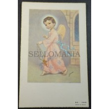 ESTAMPA HOLY CARD ANGEL CHILD WITH INCENSE ANDACHTSBILD SANTINI SANTINO   CC1746