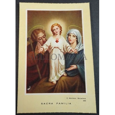 OLD BLESSED SACRED FAMILY HOLY CARD ANDACHTSBILD SANTINI SAGRADA FAMILIA  CC2063