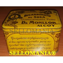 CAJA ANTIGÜA DE FARMACIA AÑO 1910 BICARBONATO DE SOSA DR. MONLLOR ALCOY TC23928