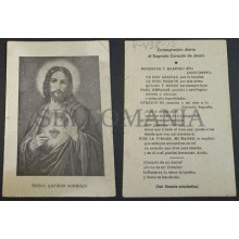 OLD BLESSED SACRED HEART OF JESUS HOLY CARD ANDACHTSBILD SANTINI SANTINO  CC2129