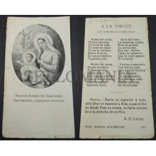 OLD BLESSED VIRGIN MARY JESUS CHILD HOLY CARD ANDACHTSBILD SANTINI        CC2130
