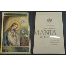 OLD BLESSED ECCE ANCILLA DOMINI VIRGO HOLY CARD 1951 ANDACHTSBILD SANTINI CC2144