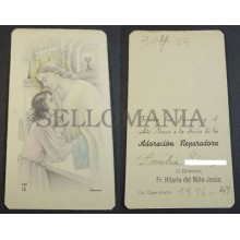 OLD BLESSED JESUS CHRIST HOLY CARD 1946 ANDACHTSBILD SANTINI SANTINO CC2177