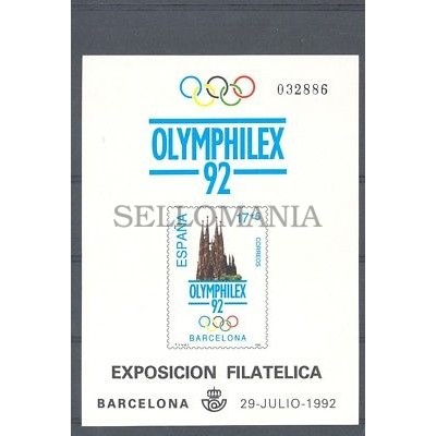1992 PRUEBA OFICIAL EDIFIL 26 OLYMPHILEX 92 BARCELONA AROS OLIMPICOS TC11061
