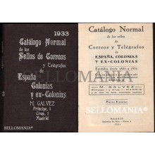 CATALOGO GALVEZ SELLOS DE ESPAÑA Y EX COLONIAS 1933 MUY RARO BUENA CONSERVACION 