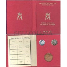 CARTERA ROJA OFICIAL FNMT III EXPOSICION NUMISMATICA 1987 CON MONEDAS Y MEDALLA 