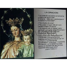 ANTIGUA ESTAMPA HOLY CARD LA ORACION JUAN PABLO II ANDACHTSBILD SANTINI CC1600