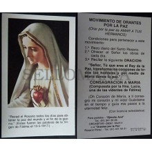 ANTIGUA ESTAMPA HOLY CARD MOVIMIENTO ORANTES POR LA PAZ . 1987 SANTINI CC1601