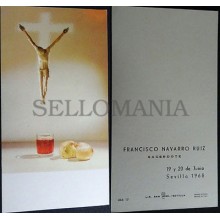 ANTIGUA ESTAMPA HOLY CARD RECUERDO PROFESION DE SACERDOTE SEVILLA 1968 CC1612