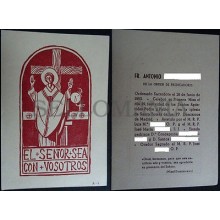 ANTIGUA ESTAMPA HOLY CARD RECUERDO PROFESION SACERDOTAL 1953 ANDACHTSBILD CC1633