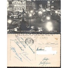 POSTCARD LONDON PICCADILLY CIRCUS 1958 FLOODLIT ENGLAND LONDRES NOCTURNA INGLATERRA POSTAL  CC03452 UK