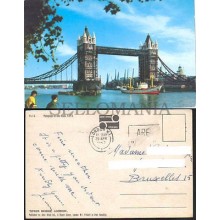 POSTCARD LONDON TOWER BRIDGE 1957 ENGLAND LONDRES INGLATERRA POSTAL CC03456 UK