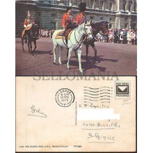 POSTCARD LONDON QUEEN & PRINCE PHILIP HORSE 1973 ENGLAND LONDRES INGLATERRA POSTAL CC03462 UK