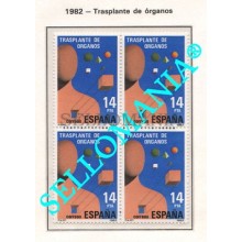 1982 TRANSPLANTE DE ORGANOS ORGAN TRANSPLANTS EDIFIL 2669 ** MNH B4 TC21467