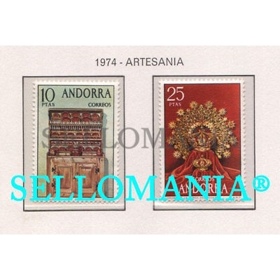 1974 ARTESANIA HANDICRAFT GLASS JEWELERY  91 / 92 ** MNH ANDORRA TC21851