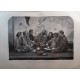 OLD ENGRAVED JAPAN YEAR 1876 FAMILY MEAL MIDDLE CLASS 19th CENTURY PRINT 16CC   