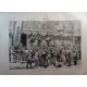 ANTIQUE ENGRAVED 1876 THEATER IN JAPAN INTERLUDE 19th CENTURY PRINT 0023GCDC   