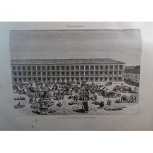 ANTIQUE ENGRAVED NEW GRANADA 1876 THE HOUSE OF BOGOTA 19th CENTURY PRINT 045CC