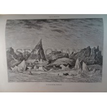 ANTIQUE ENGRAVED NORTH POLE 1876 EARTH OF KING WILLIAM  19th CENTURY PRINT 53CC