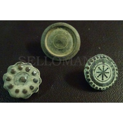 3 SMALL ANTIQUE BUTTON CENTURY XVIII OLD BOUTON BUTTON BOTON SEE MY SHOP CCB19