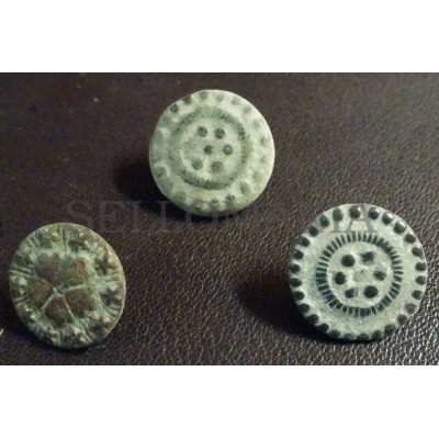 3 SMALL ANTIQUE BUTTON CENTURY XVIII OLD BOUTON BUTTON BOTON SEE MY SHOP CCB34