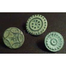 3 SMALL ANTIQUE BUTTON CENTURY XVIII OLD BOUTON BUTTON BOTON SEE MY SHOP CCB36