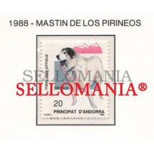 1988 NATURALEZA MASTIN PIRINEOS PYRENEAN MASTIFF DOG  206 ** MNH ANDORRA TC21919
