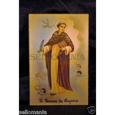 OLD POSTCARD  SANTO TOMAS DE AQUINO SAINT THOMAS AQUINAS HOLY CARD POSTAL CC0008