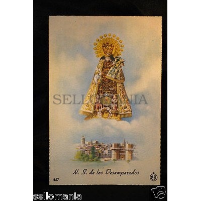 OLD POSTCARD VIRGEN DESAMPARADOS OUR LADY OF ABANDONED HOLY CARD          CC0017