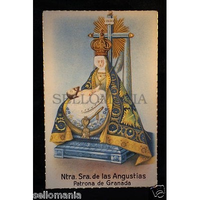 OLD POSTCARD VIRGEN DE LAS ANGUSTIAS OLD VIRGIN OF ANGUISH HOLY CARD      CC0018