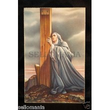 OLD POSTCARD VIRGEN MARIA EN LA CRUZ VIRGIN MARY ON THE CROSS HOLY CARD   CC0026