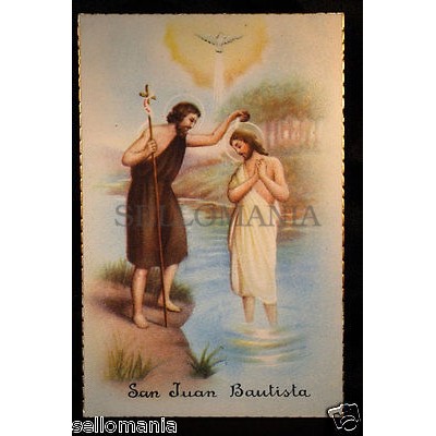 ANTIGUA POSTAL SAN JUAN BAUTISTA  OLD SAINT JOHN THE BAPTIST HOLY CARD  CC77
