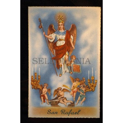 OLD SAINT ARCHANGEL RAPHAEL POSTCARD HOLY CARD ESTAMPA POSTAL SAN RAFAEL CC57