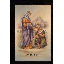 OLD SAINT ELIZABETH POSTCARD HOLY CARD ESTAMPA POSTAL DE SANTA ISABEL   CC69
