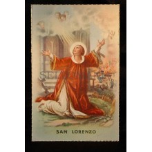 OLD SAINT LAWRENCE OF ROME RELIGIOUS POSTCARD HOLY CARD ESTAMPA SAN LORENZO CC79