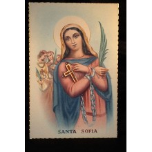OLD SAINT SOPHIA RELIGIOUS POSTCARD HOLY CARD ESTAMPA POSTAL DE SANTA SOFIA CC84