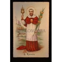 OLD SAINT RAYMOND RELIGIOUS POSTCARD HOLY CARD ESTAMPA POSTAL SAN RAMON CC87