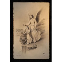 OLD SAINT GUARDIAN ANGEL RELIGIOUS POSTCARD HOLY ESTAMPA ANGEL DE LA GUARDA CC98