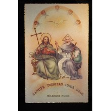 OLD SAINT TRINITY RELIGIOUS POSTCARD HOLY CARD ESTAMPA SANTISIMA TRINIDAD  CC103